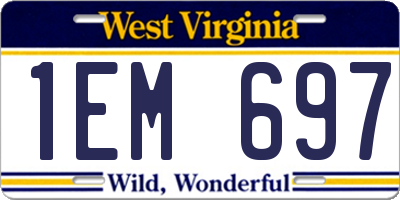 WV license plate 1EM697