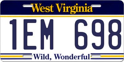 WV license plate 1EM698