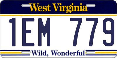 WV license plate 1EM779