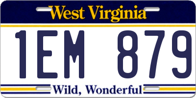WV license plate 1EM879