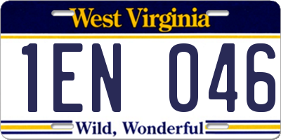 WV license plate 1EN046