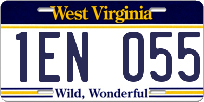 WV license plate 1EN055