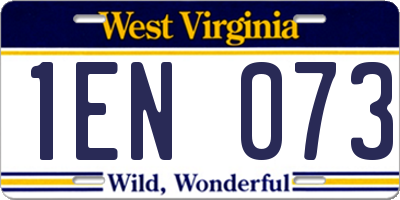 WV license plate 1EN073