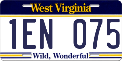 WV license plate 1EN075