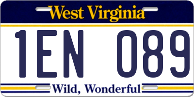 WV license plate 1EN089