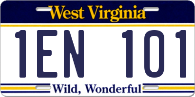 WV license plate 1EN101