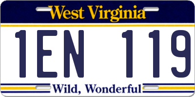 WV license plate 1EN119
