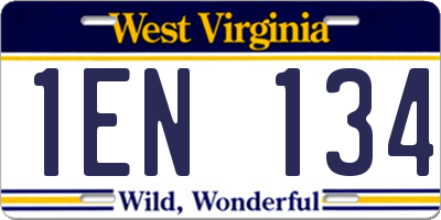 WV license plate 1EN134