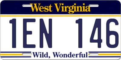 WV license plate 1EN146