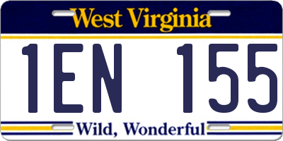 WV license plate 1EN155