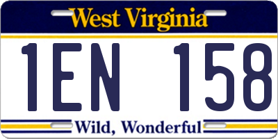 WV license plate 1EN158