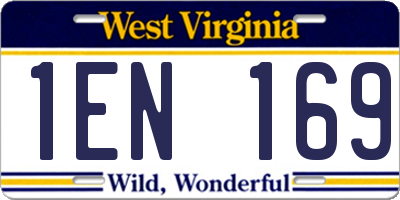 WV license plate 1EN169