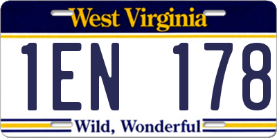 WV license plate 1EN178