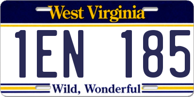 WV license plate 1EN185