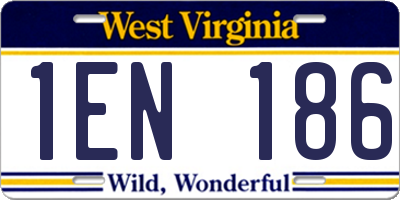 WV license plate 1EN186
