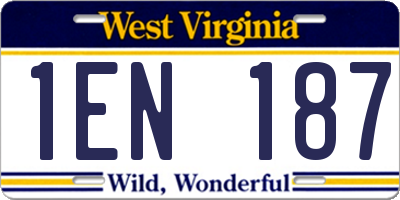 WV license plate 1EN187