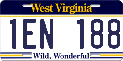 WV license plate 1EN188