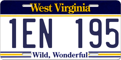 WV license plate 1EN195