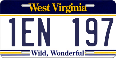 WV license plate 1EN197