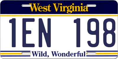 WV license plate 1EN198