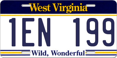 WV license plate 1EN199