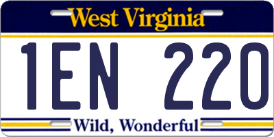 WV license plate 1EN220