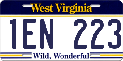 WV license plate 1EN223