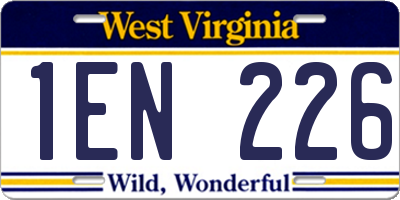 WV license plate 1EN226