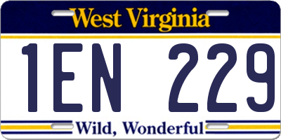 WV license plate 1EN229