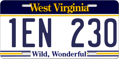 WV license plate 1EN230