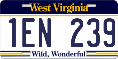 WV license plate 1EN239