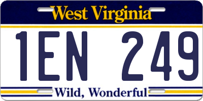 WV license plate 1EN249