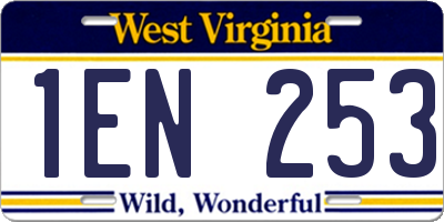 WV license plate 1EN253