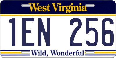 WV license plate 1EN256