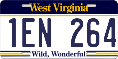 WV license plate 1EN264