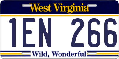 WV license plate 1EN266