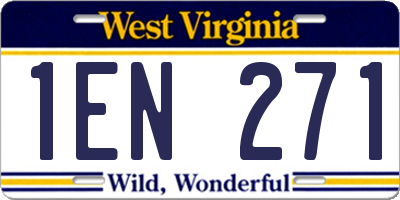 WV license plate 1EN271