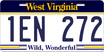 WV license plate 1EN272