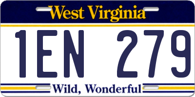WV license plate 1EN279