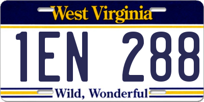 WV license plate 1EN288