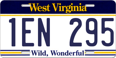 WV license plate 1EN295