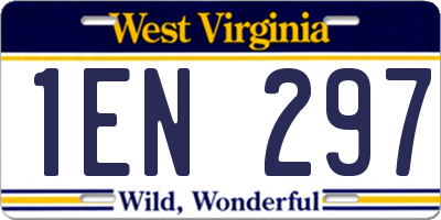 WV license plate 1EN297