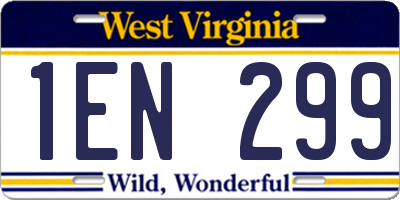 WV license plate 1EN299