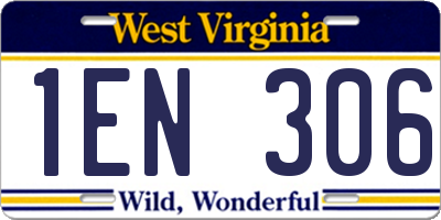 WV license plate 1EN306