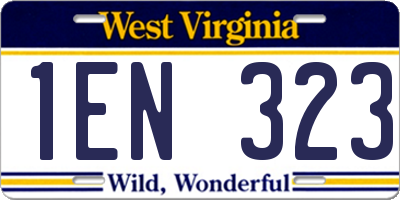 WV license plate 1EN323