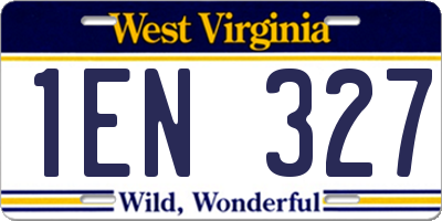 WV license plate 1EN327