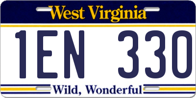 WV license plate 1EN330