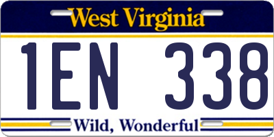 WV license plate 1EN338