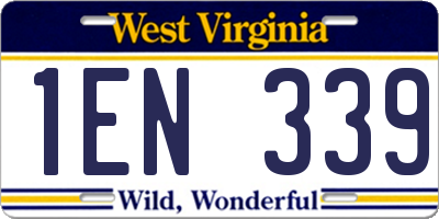 WV license plate 1EN339