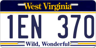 WV license plate 1EN370